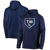Men's Tampa Bay Rays Majestic 2019 Postseason Dugout Authentic Pullover Hoodie Navy